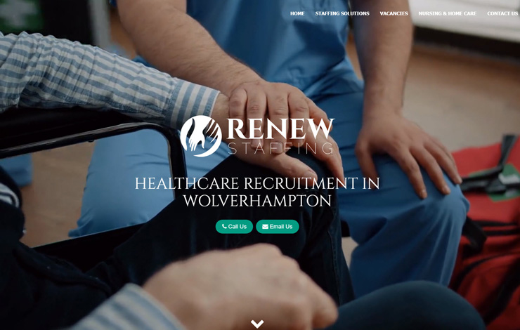 Website Design for Healthcare Recruitment in Wolverhampton | Renew Staffing
