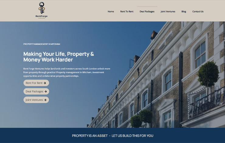Website Design for Property Management in Mitcham | Rent Forge Ventures
