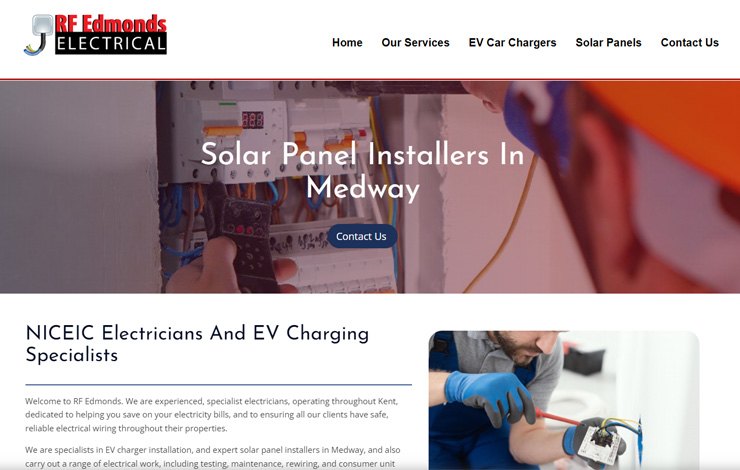 Website Design for Solar panel installers in Medway | RF Edmonds