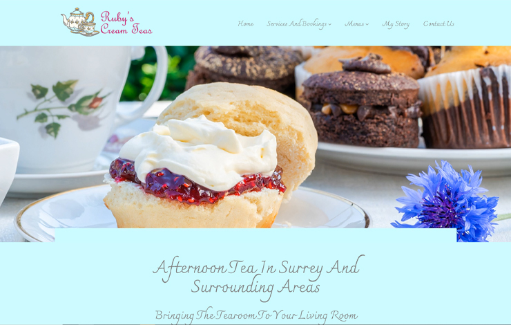Website Design for Afternoon Tea Deliveries in Surrey | Ruby’s Cream Teas