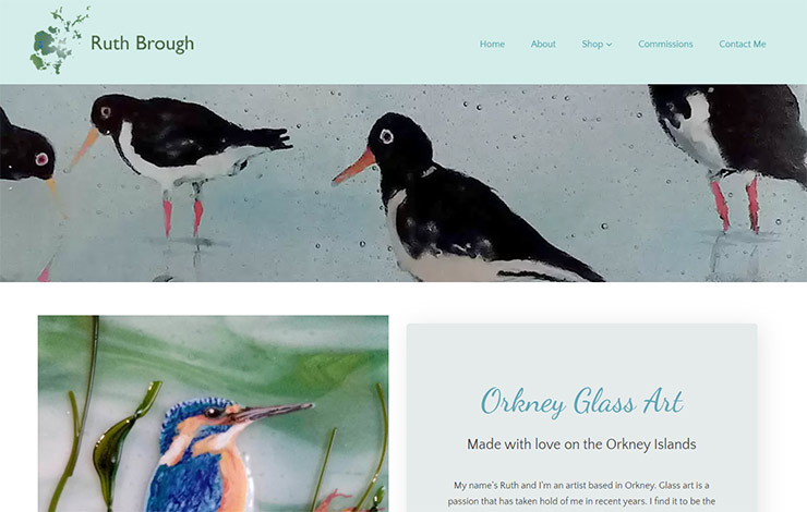 Website Design for Orkney Made Art Glass | Ruth Brough