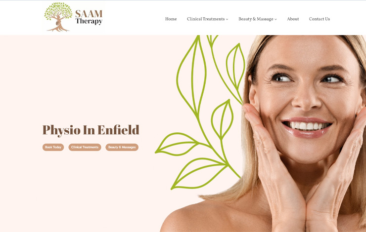 Website Design for Physio in Enfield | SAAM Therapy