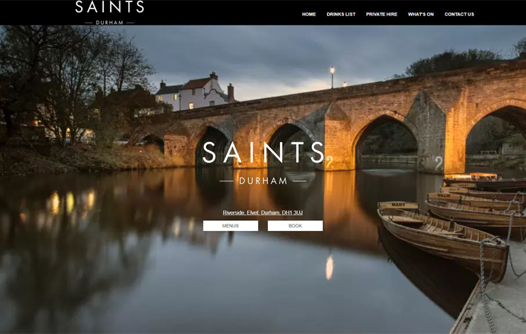 Website Design for Riverside Bar and Live Entertainment  | Saints Bar Durham
