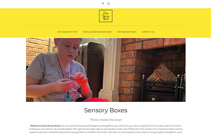 Website Design for Sensory boxes | Sara’s Sensory Boxes
