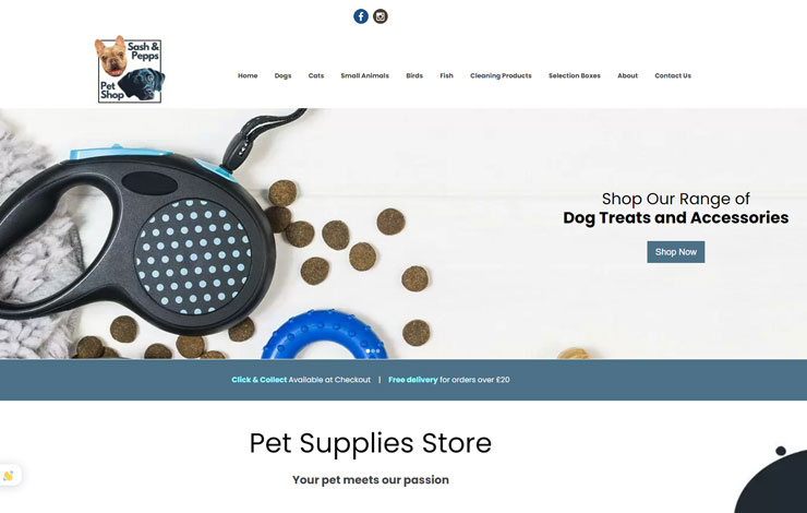 Website Design for Pet Supply Store  | Sash and Pepps Ltd