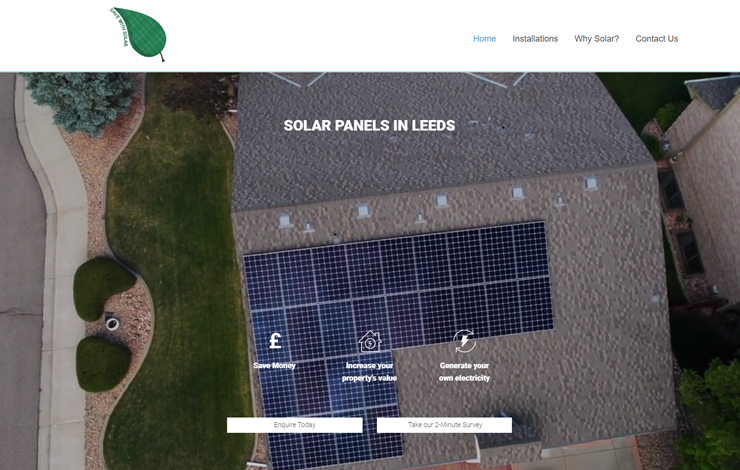 Website Design for Solar Panels in Leeds | Save with Solar