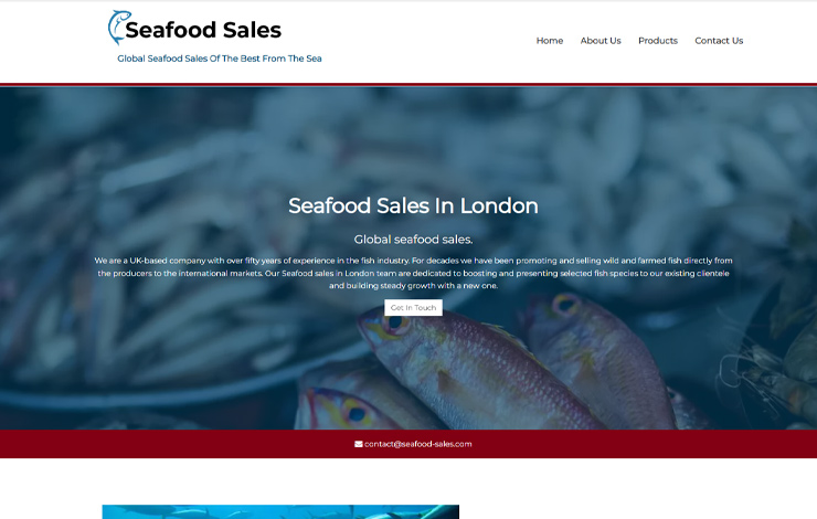 Website Design for Seafood Sales in London | Seafood Sales