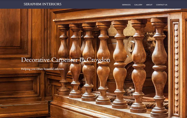 Website Design for Decorative Carpenter in Croydon | Seraphim Interiors