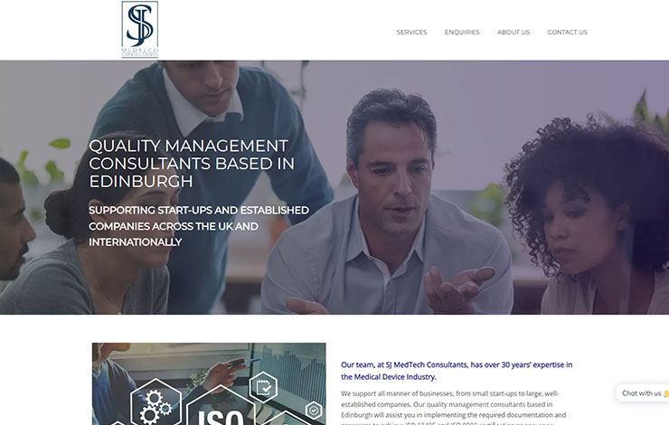Website Design for Quality Management Consultants Edinburgh | SJ Medtech Ltd