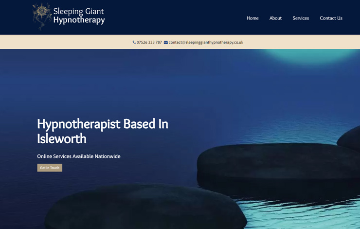 Website Design for Hypnotherapist Based in Isleworth | Sleeping Giant 