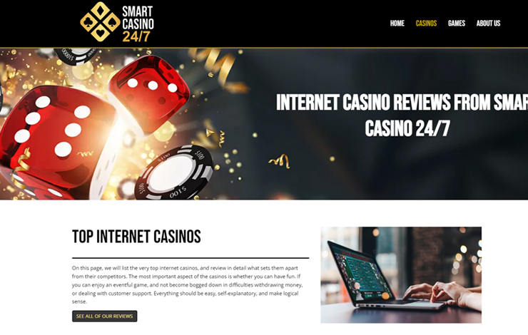 Website Design for Online Casino Reviews | Smart Casino 24/7