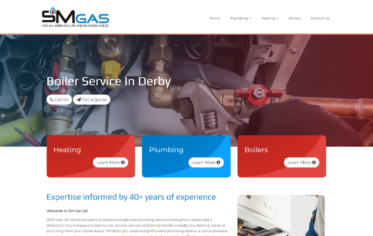 Website Design for Boiler Service in Derby | SM Gas Ltd