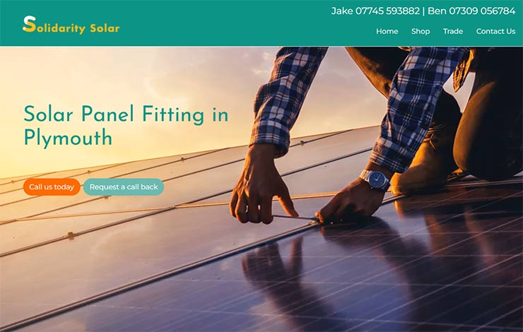 Website Design for Solar Panel Fitting in Plymouth | Solidarity Solar