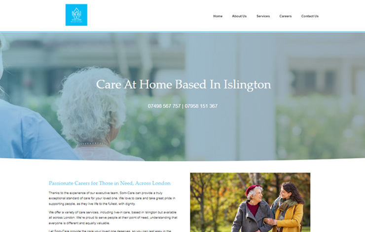 Website Design for Live-In Care in Islington | Som-Care