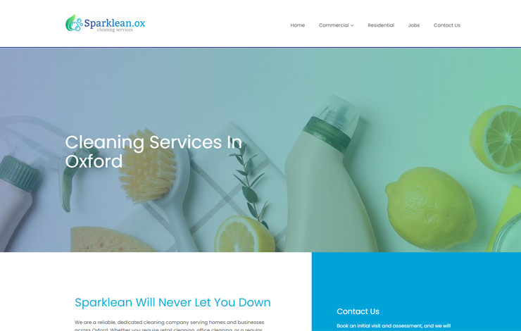 Website Design for Cleaning services in Oxford | Sparklean.Ox Ltd