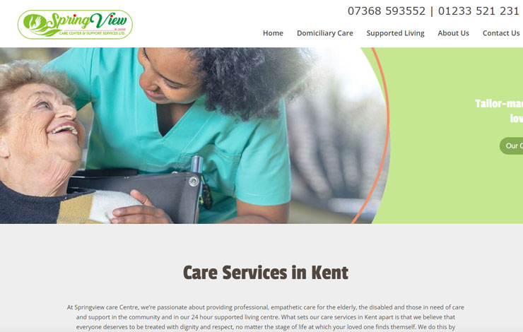 Website Design for Care Services Kent | Springview Care Centre