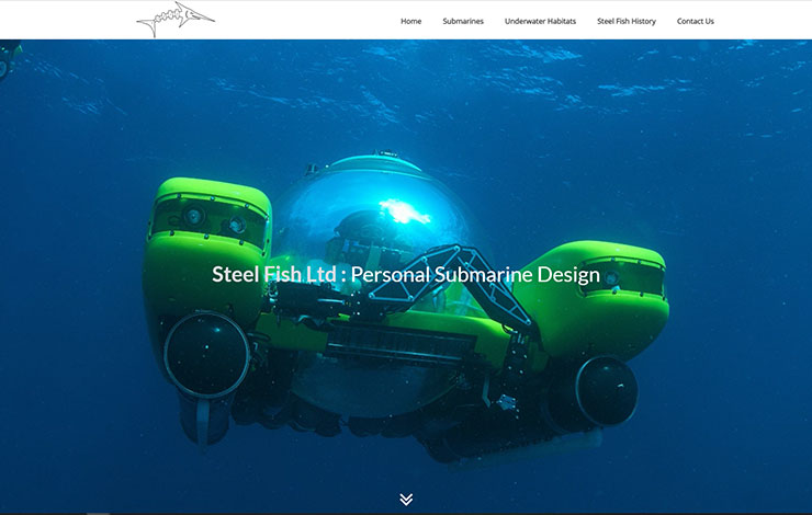 Website Design for Personal Submarine Design | Steel Fish Ltd