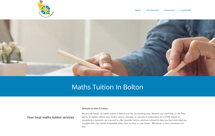 Website Design for Maths Tuition in Bolton | Stem B Tuition