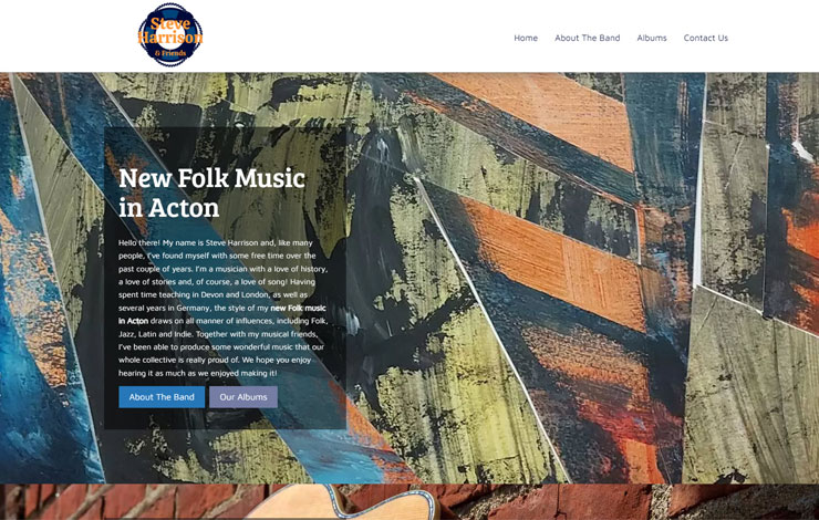 Website Design for New Folk Music in Acton | Steve Harrison and Friends