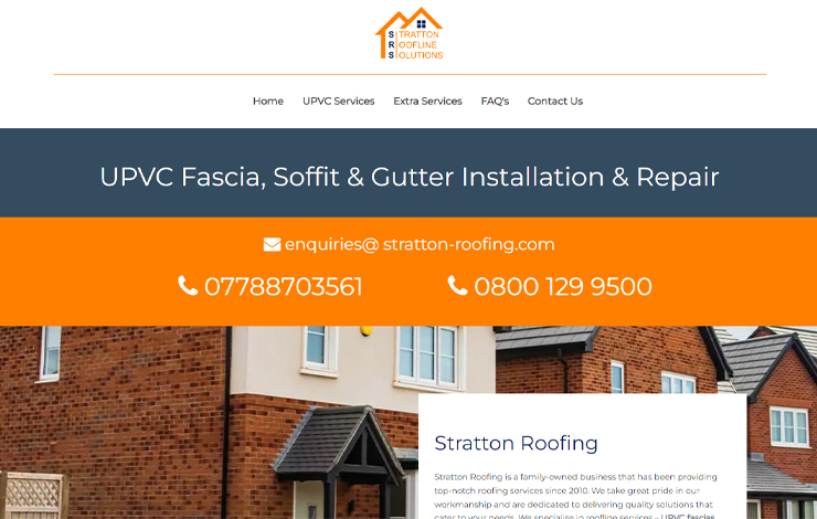 Website Design for UPVC Fascia, Soffit & Gutter Installation | Stratton Roofing