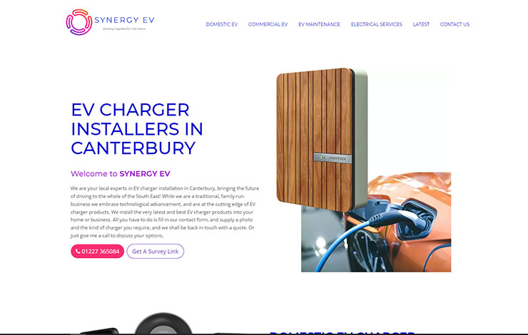 Website Design for EV charger installers in Canterbury | Synergy EV
