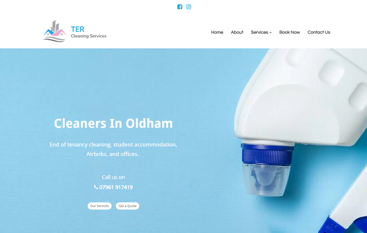 Website Design for Cleaners in Oldham | TER Cleaning Services