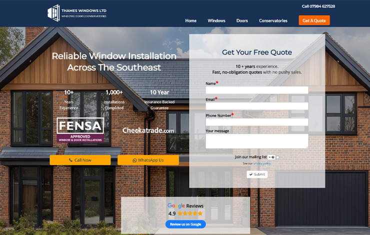 Website Design for Reliable Window Installation Across Southeast | SK Double Glazing Ltd