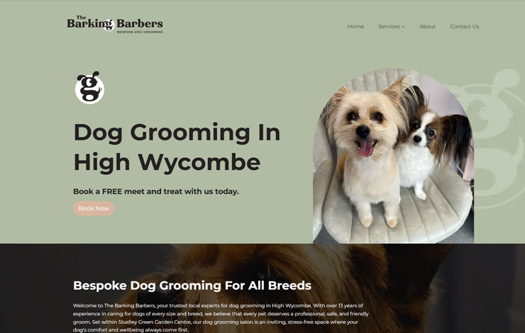 Website Design for Dog Grooming in High Wycombe | All Breeds Welcome – The Barking Barbers