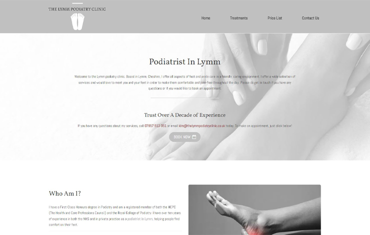 Website Design for Podiatrist in Lymm | The Lymm Podiatry Clinic