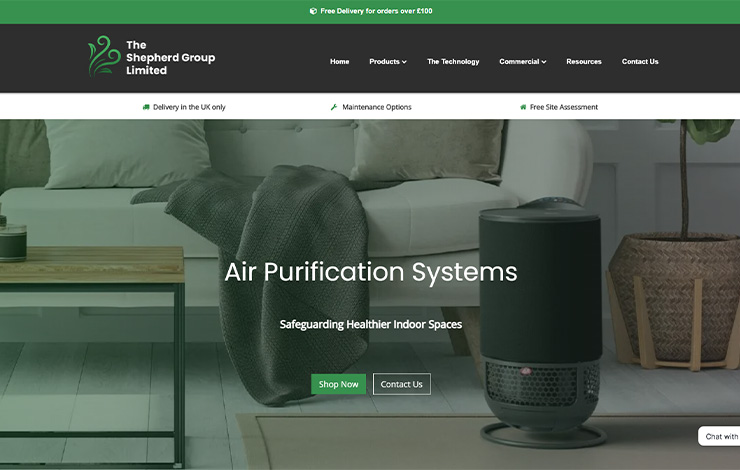 Website Design for Air Purification Systems UK | Advanced Indoor Air Cleaners