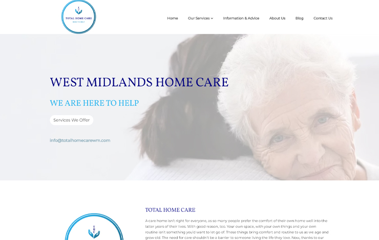 Website Design for West Midlands Home Care | Total Home Care WM