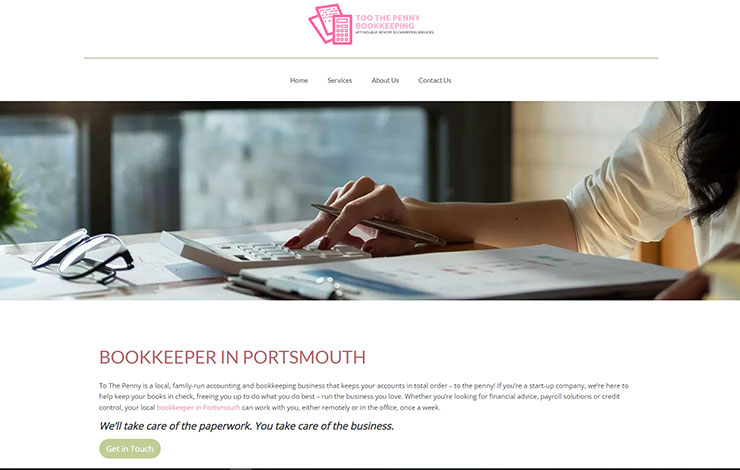 Website Design for Bookkeeper in Portsmouth | To The Penny Ltd