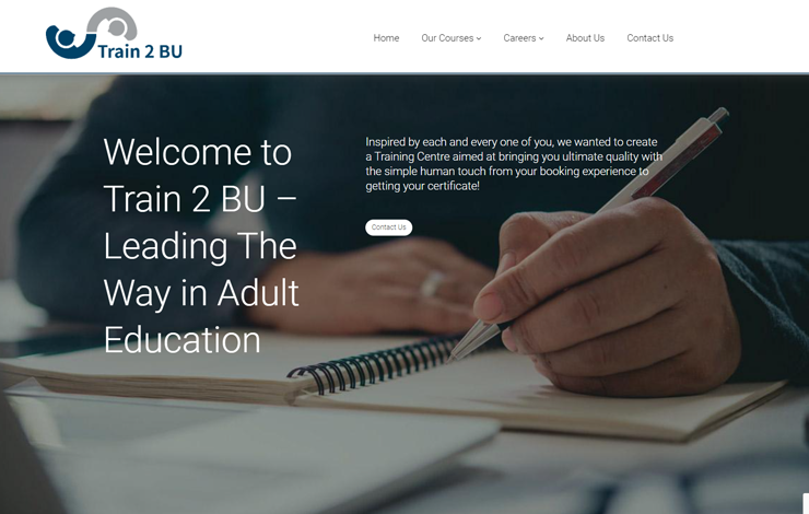 Website Design for Train 2 B U | Adult Education in London