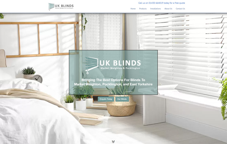 Website Design for Blinds in East Yorkshire | UK Blinds MWP