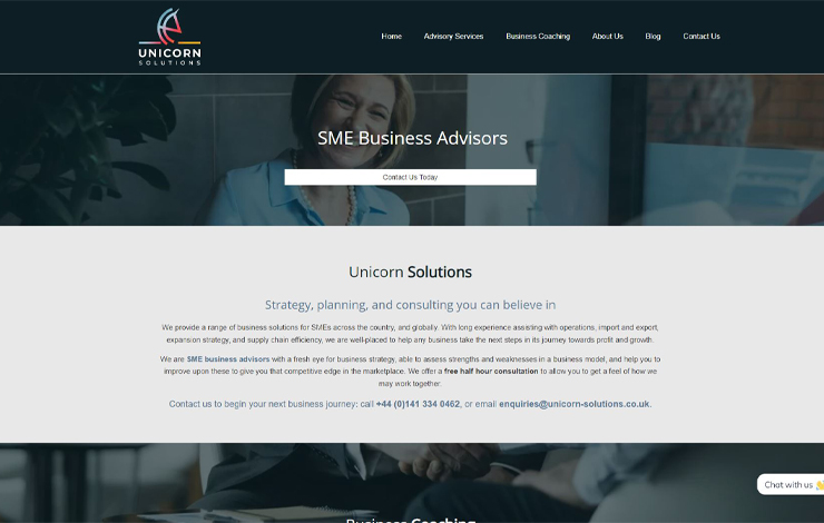 Website Design for SME Business advisors | Unicorn Solutions