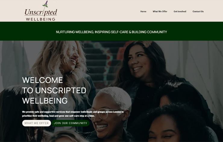 Website Design for Community Wellbeing in East London | Unscripted Wellbeing CIC