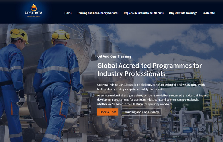 Website Design for Oil and Gas Training Programs | Upstrata Training Consultancy