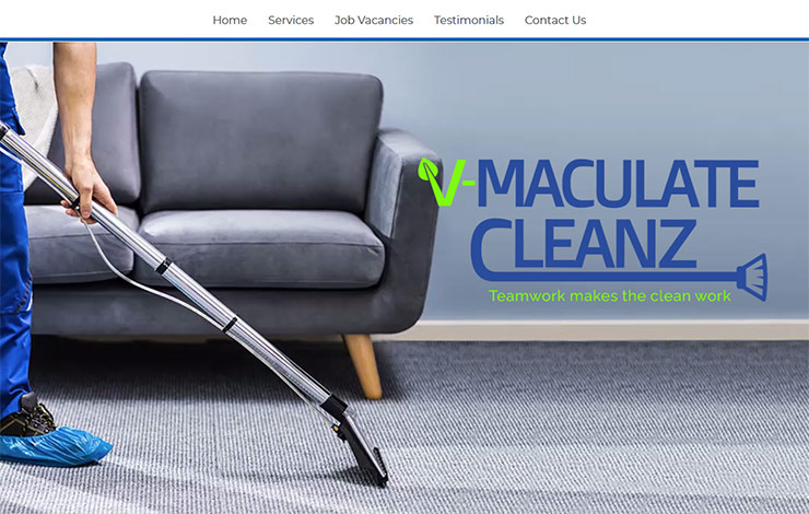 Website Design for Cleaners in Nottingham | V-Maculate Cleanz