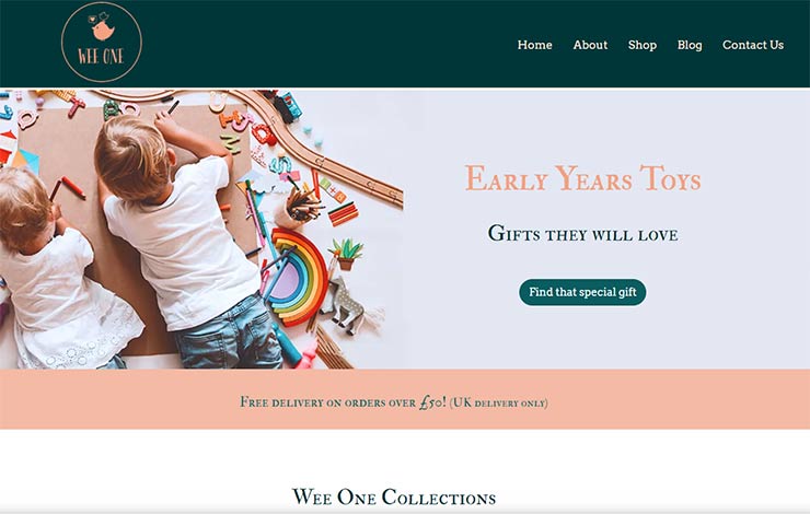 Website Design for Early years toys | Wee One