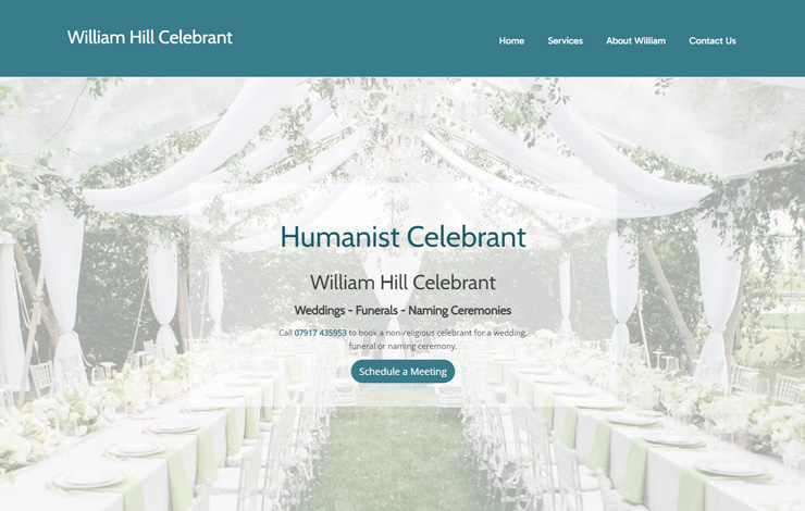 Website Design for Humanist Celebrant | William Hill Celebrant
