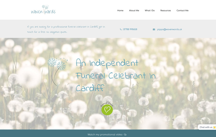Website Design for Funeral celebrant in Cardiff | Woven Words