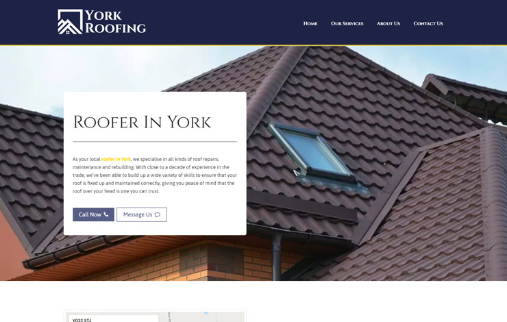 Website Design for Roofer in York | Roof Repair Specialists | York Roofing