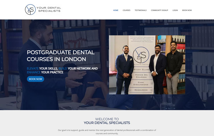 Website Design for Postgraduate Dental Courses in London | YDS
