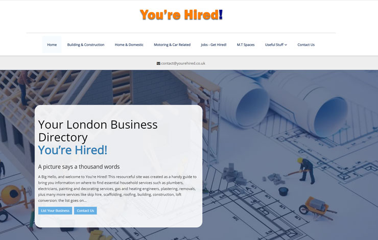 Website Design for London business directory | You re Hired