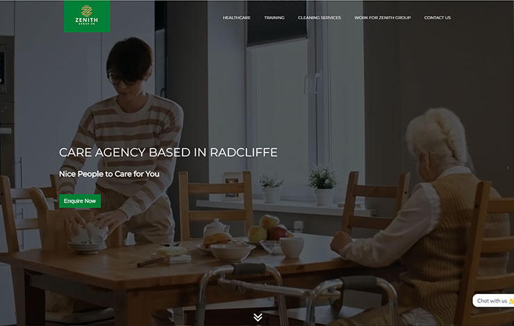 Website Design for Care Agency Based in Radcliffe | Zenith Group UK